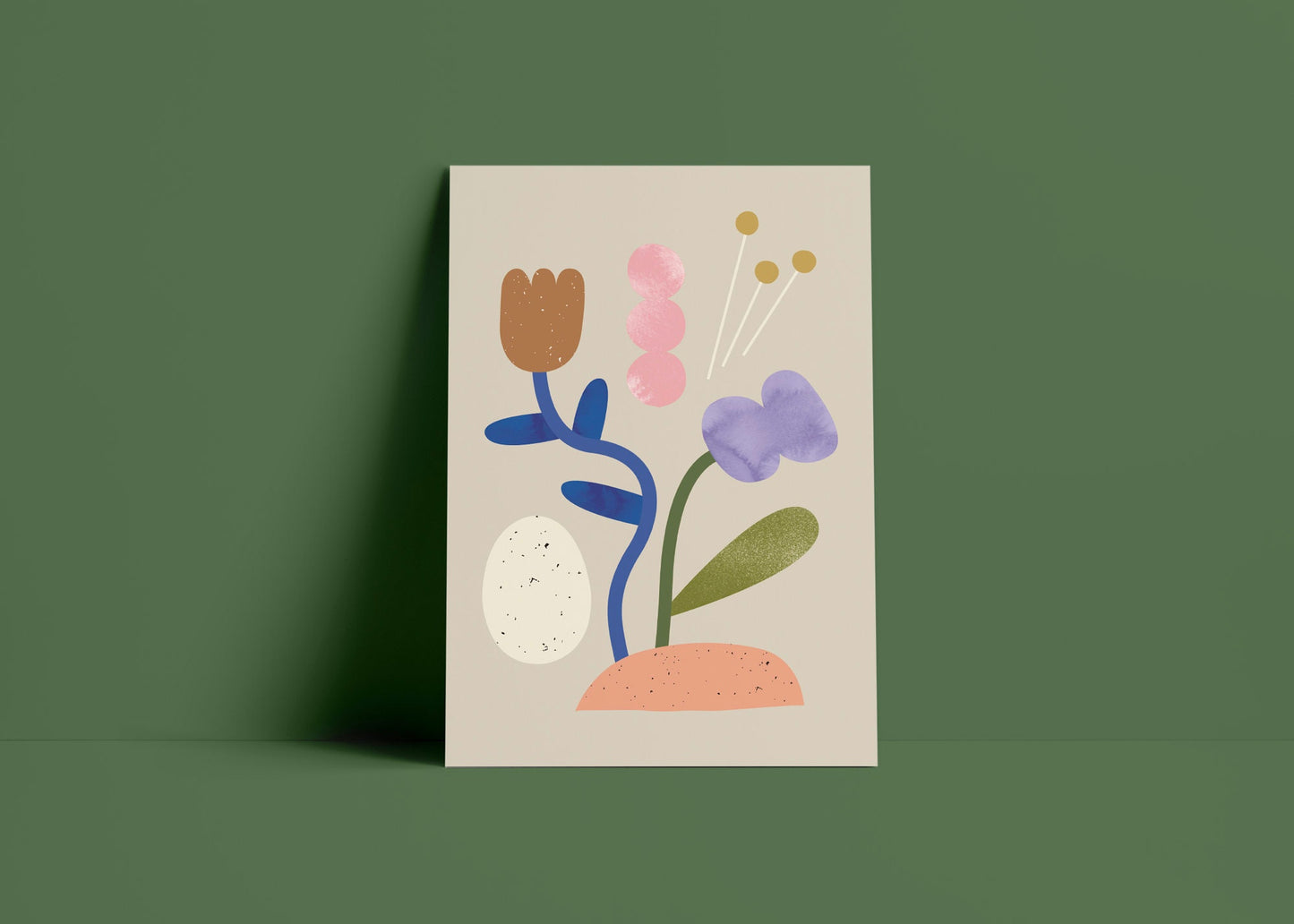 Postkarte Osterblumen