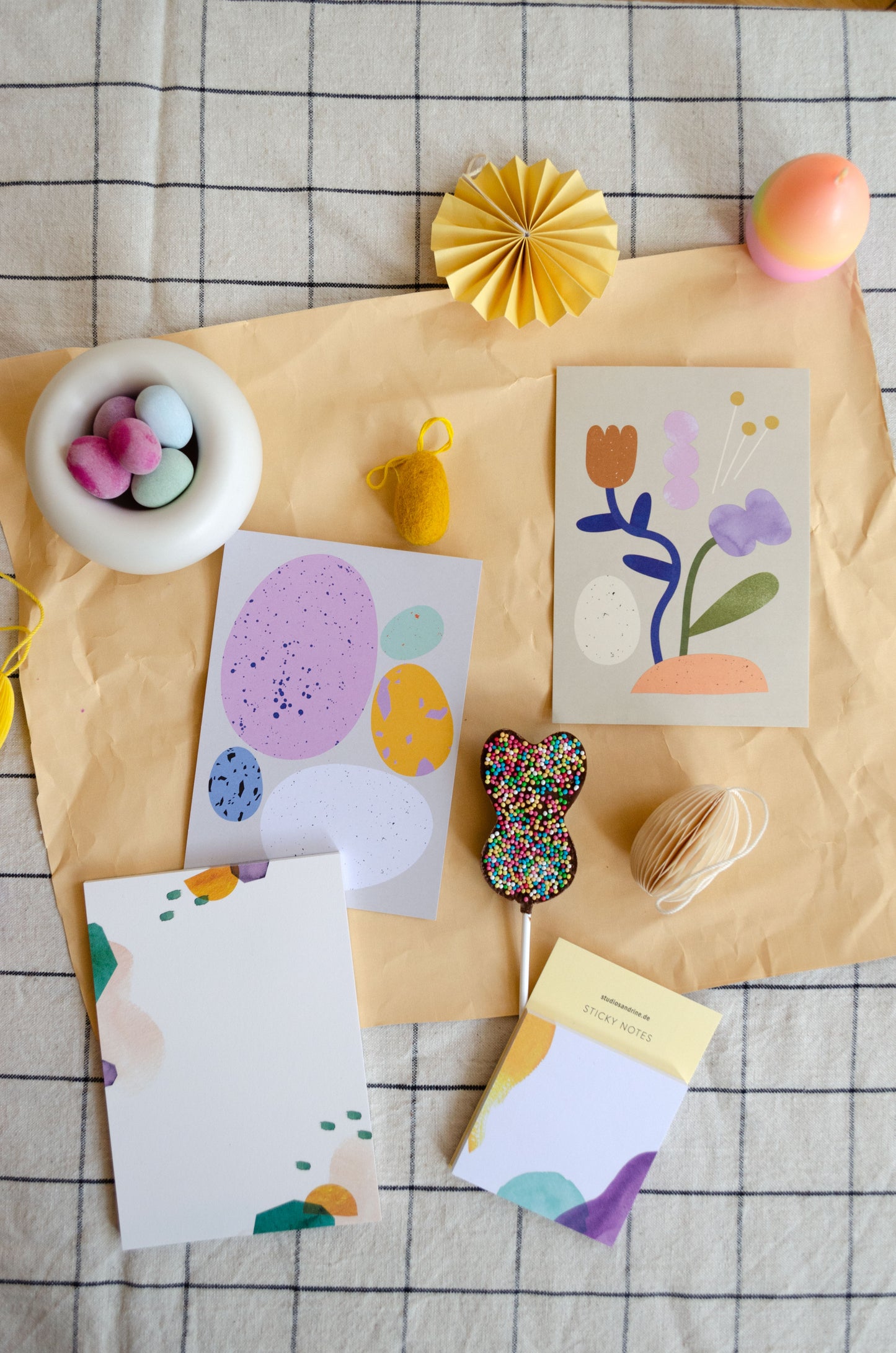 Postkarte Ostereier Sprenkel