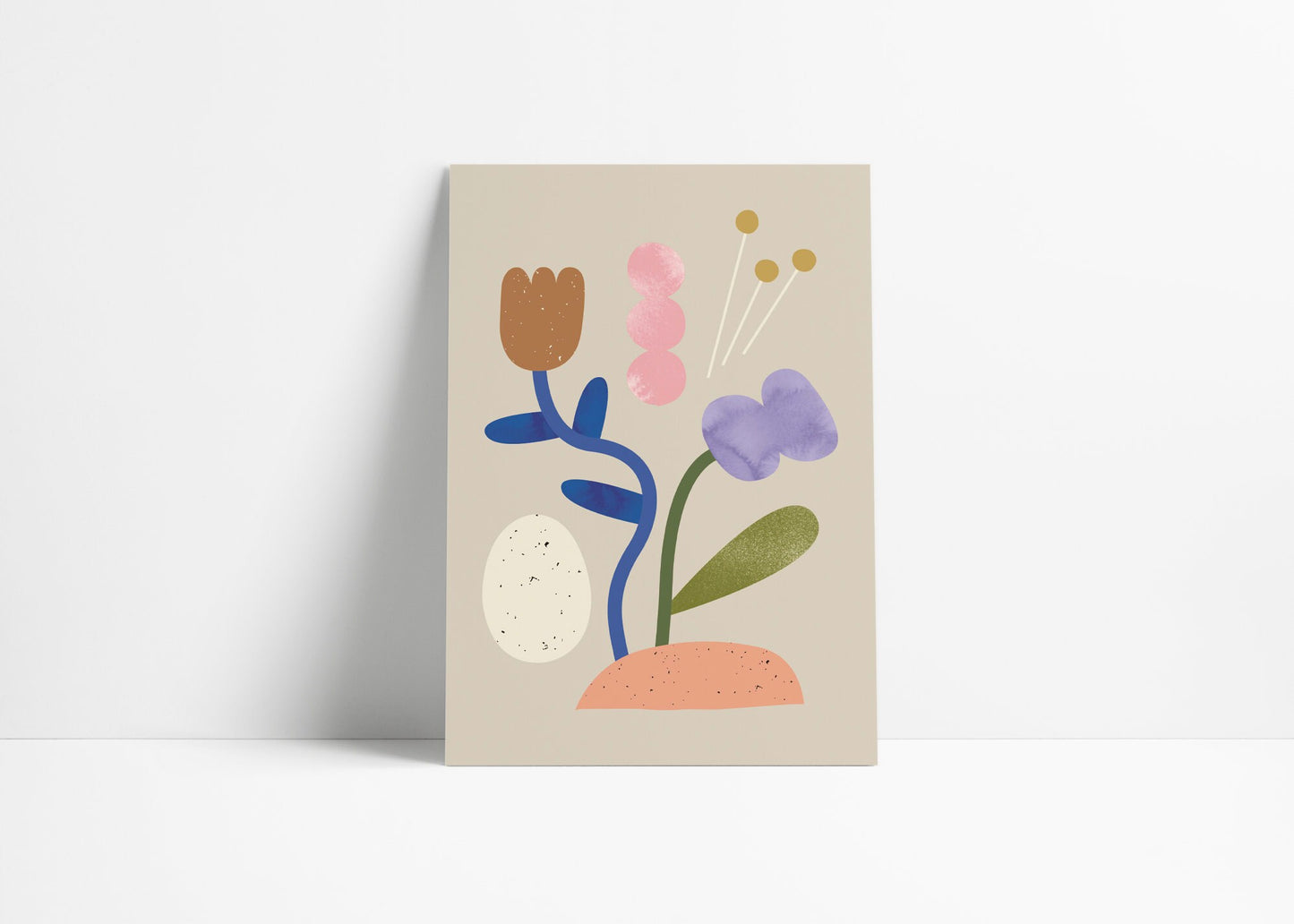 Postkarte Osterblumen