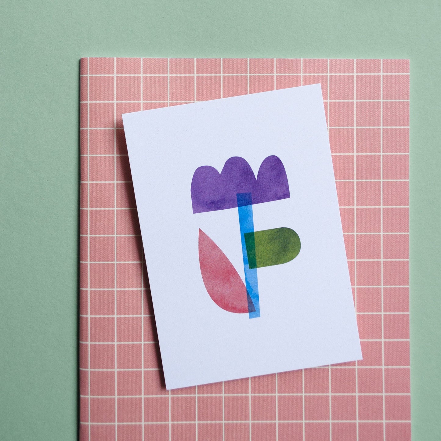 Postkarte Blume Lila