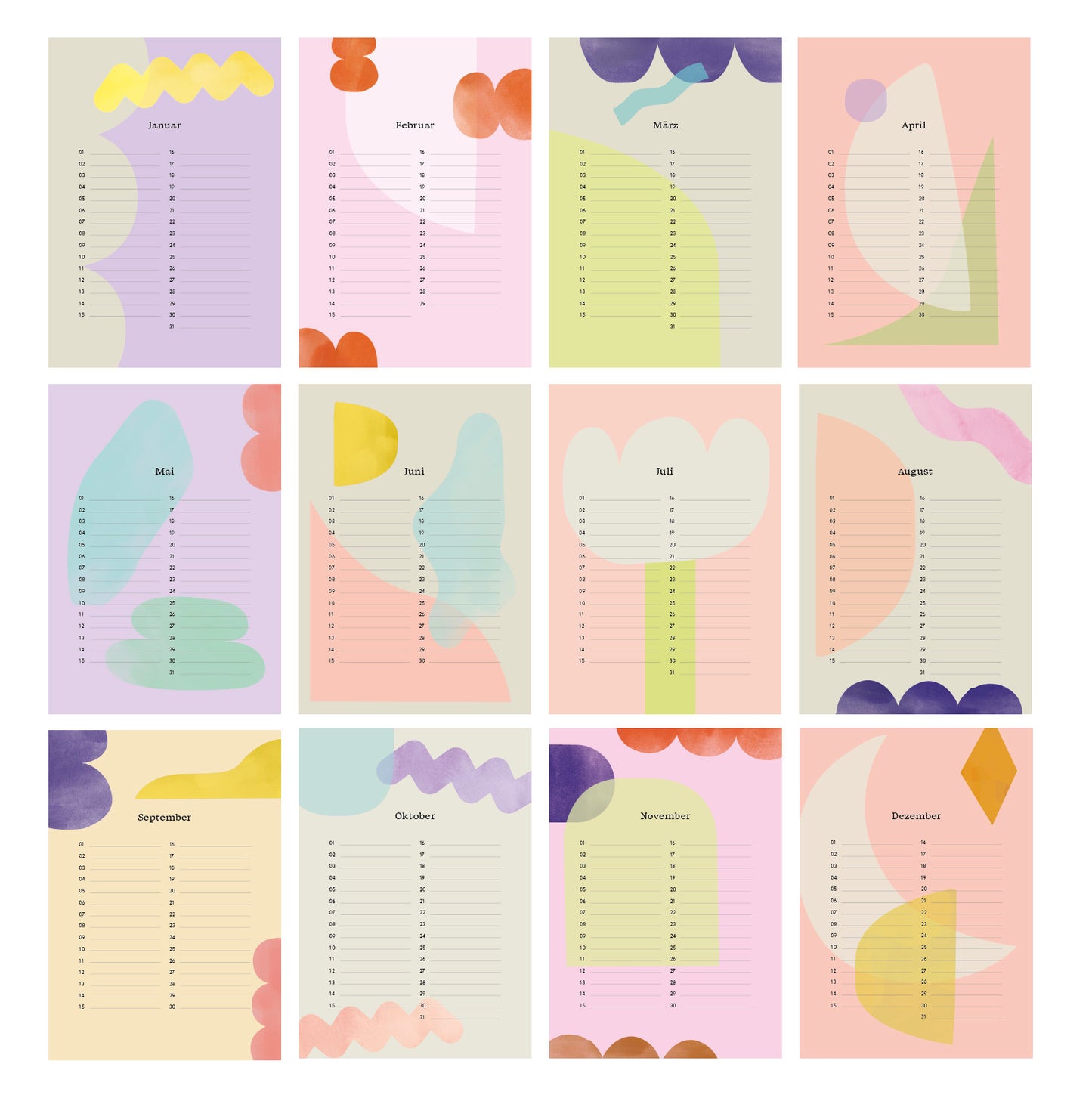 Geburtstagskalender Shape