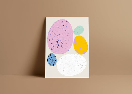 Postkarte Ostereier Sprenkel