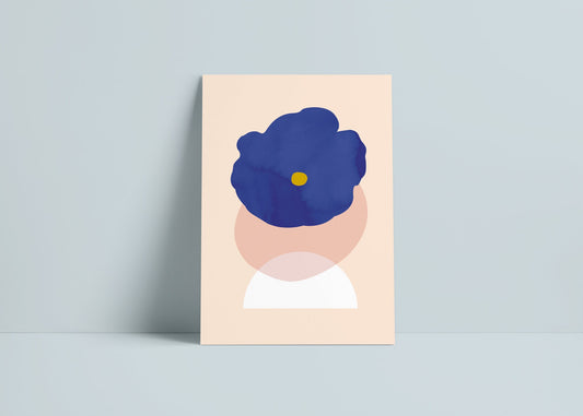 Postkarte Blume blau